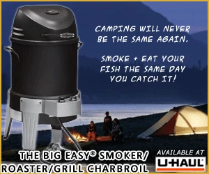 Camping wil never be the same when you cook your fresh fish with The Big Easy roaster / charbroiler!  Check it out at Williams Lake Self Storage and Uhaul on Mackenzie Avenue.