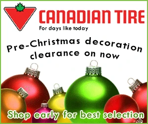 Canadian Tire in Williams Lake is having their pre-Christmas decoration clearance sale. Save up to 75% off! Canadian Tire in Williams Lake is having their pre-Christmas decoration clearance sale. Save up to 75% off!