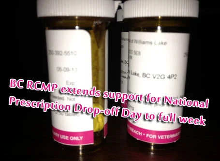 Williams Lake RCMP support National prescription drug drop-off program.